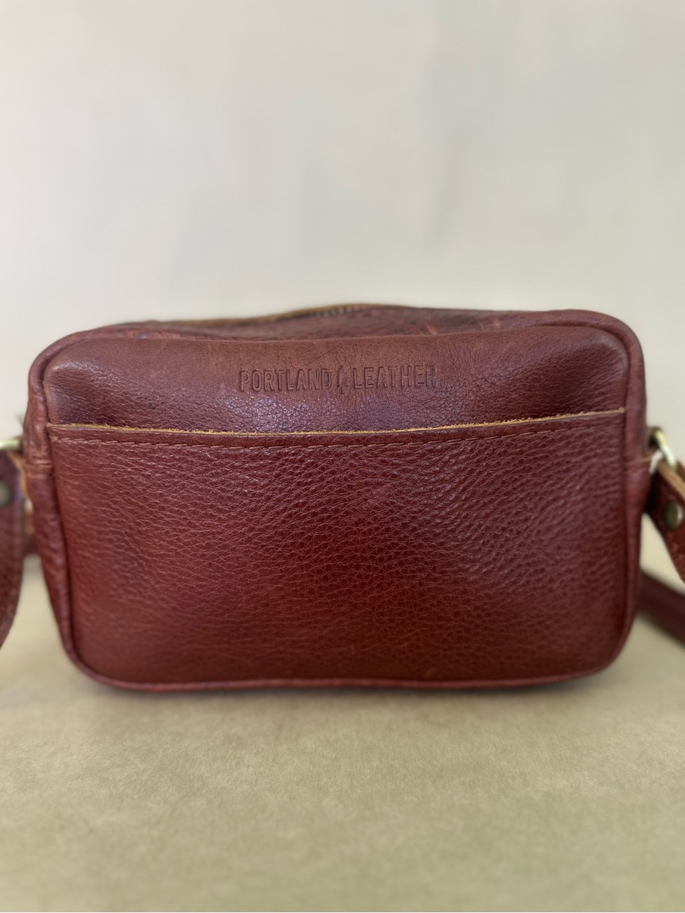 Portland Leather Small Camera/ Toaster Bag Crossbody - Nutmeg
